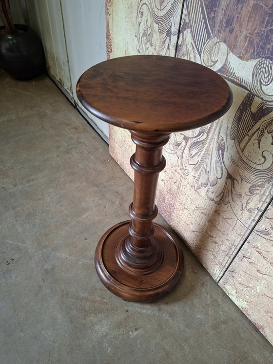 Image 1 of Antique Italian plant table, dimensions 27cm round and 62cm high.