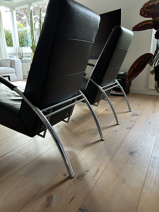 Image 1 of 2 sedie, pelle Harvink De Club color Basalto