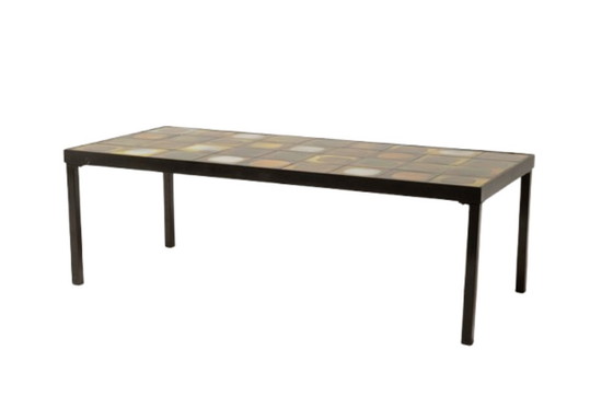 Image 1 of Roger Capron. Rectangular "Planet" ceramic coffee table. 1970
