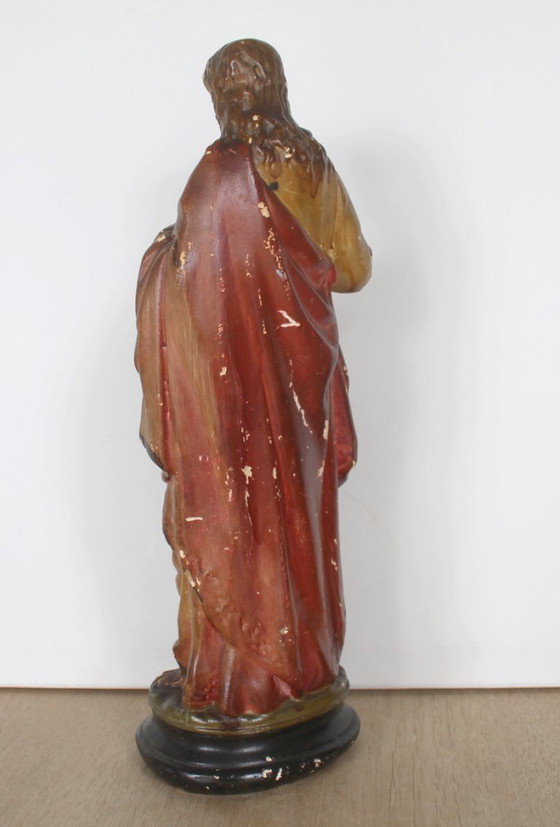 Image 1 of Devoción de Cristo al Sagrado Corazón. Antigua, 49 cm de alto.