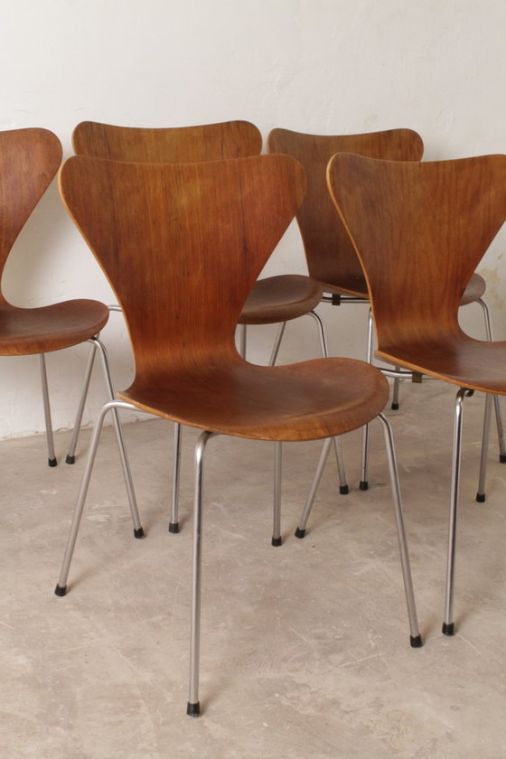 Image 1 of Juego de 5 sillas Serie 7, Arne Jacobsen para Fritz Hansen, 1960-1970.