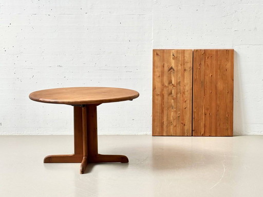 Table de salle à manger extensible en pin teinté foncé, années 1970