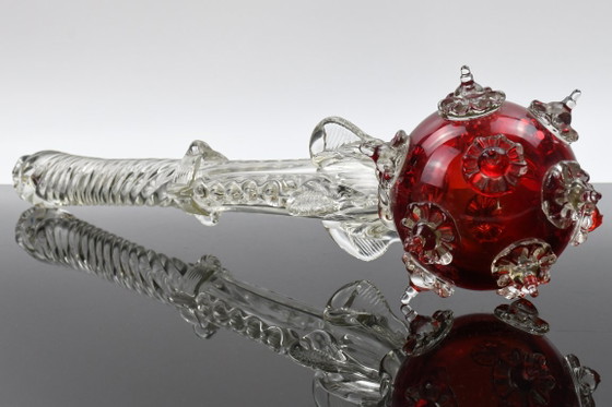 Murano glass sceptre – ruby red and clear, hand blown, Italy – Decorative Objects (photo 11 of 12)