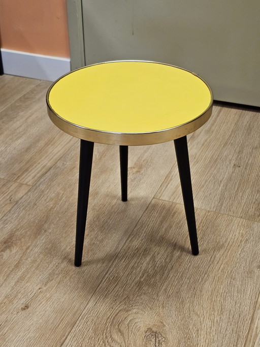 Vintage Yellow Plant Table Small Table Side Table Table – bijzettafels, Wood