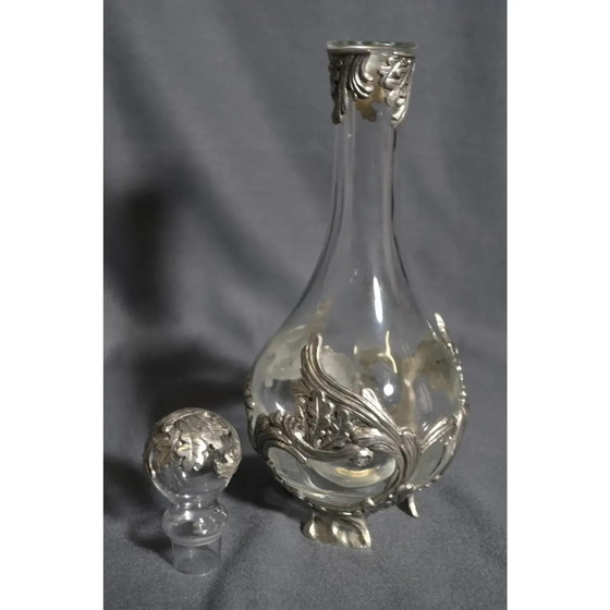 France, 1960s Glass Carafe, on Feet and Pewter Decoration With Its Cap – Glass & Decanter (photo 11 of 12)