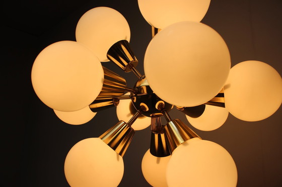 Image 1 of Lámpara de araña de la era espacial Sputnik de Kamenicky Senov, década de 1970