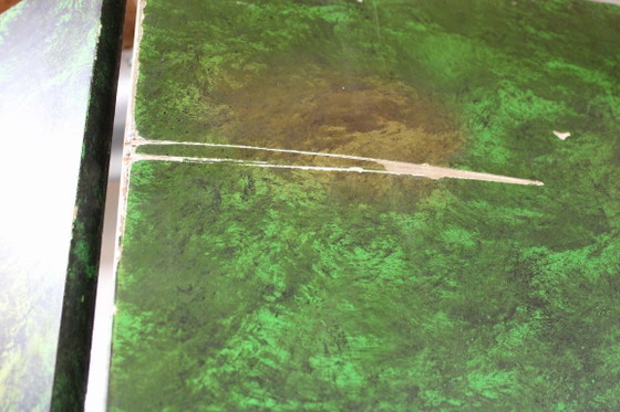 Large Art Deco style room screen. Wooden vintage room divider, Green (photo 15 of 15)