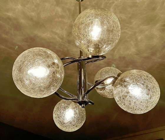 Image 1 of Lampadario vintage in vetro a bolle in stile spaziale
