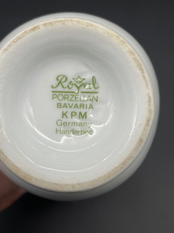 Vintage vaas met oor Royal Porzellan Bavaria KPM met groen bloemendecor – Vazen, Porcelain (photo 3 of 8)