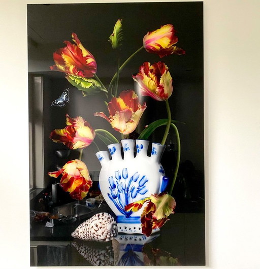 Jarrón con Tulipanes Loro