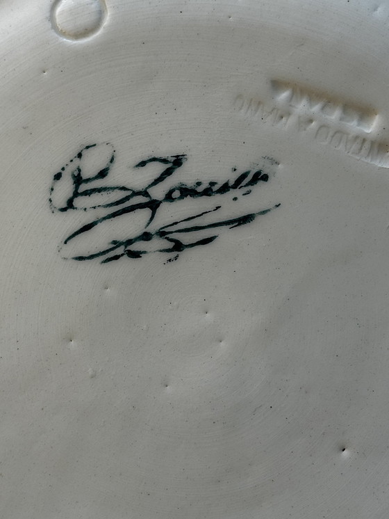 Image 1 of Plat P. Zouilly - Céramique Espagnole Vintage - Diamètre 31 cm