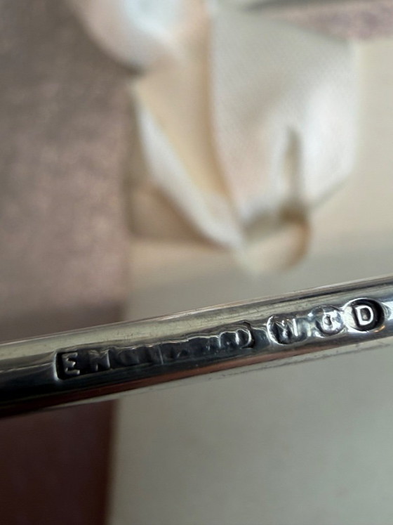 Henry Clifford Davis – 6 Cucharillas de Moka de Plata 800 con Esmalte – Proud’s – Inglaterra – 1959 – Sin (photo 17 of 18)
