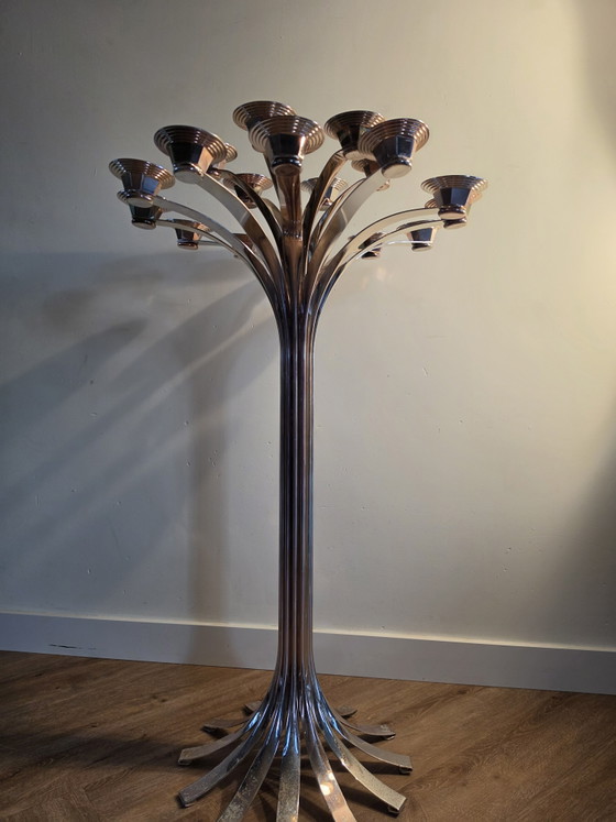 Fink Belvedere Portacandele Argentato XXL 102cm – Metal, Silver (photo 6 of 9)