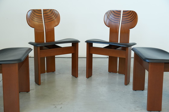 Image 1 of Afra & Tobia Scarpa ‘Africa’ Dining Chair – Walnut & Leather, 1975