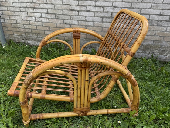 Exclusieve Authentieke Rotan Lounge Fauteuil – Vroeg Indonesisch Handwerk Jaren 40/50 – Rattan (photo 3 of 10)