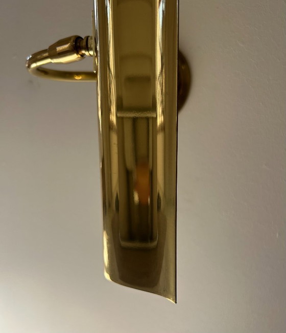 Image 1 of Coppia di applique regolabili XL in ottone d'epoca, Francia 1970