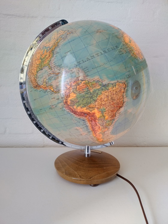 Image 1 of Globo – Mappamondo – Lampada da tavolo – Columbus Duplex anni &#39;70