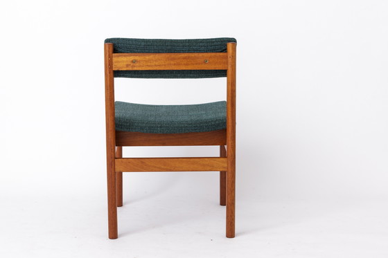 Image 1 of Rare Vintage Teak Desk Chair | Mid-Century Office Chair (1960s-1970s) | Original Green Upholstery