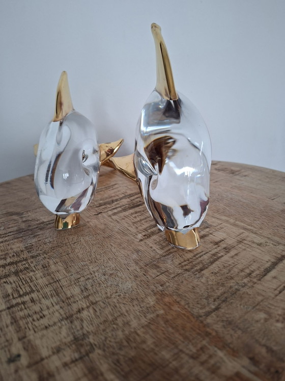 Original Set Vintage Murano Glass Dolphins, Rubelli V.A., With 24k Gold, Rubelli V.A. Murano, Sculpture (photo 2 of 9)