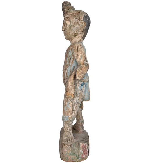 Statua birmana in legno antica del XIX secolo – Policroma – 34cm – Sculture, Wood (photo 8 of 10)