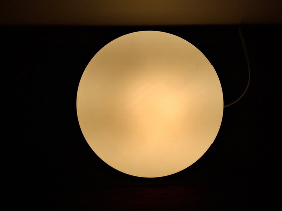 Image 1 of 2 Vintage Bauhaus-style ceiling lamps, matte white opaline glass shade
