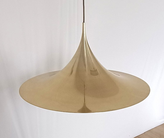 Image 1 of Fog & Morup witch hat lamp in gold color from 1968