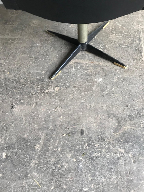 Czech Swivel Club Chair with Metal, 1960s, Armchairs, Black (photo 2 of 5)