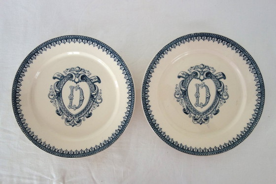 Image 1 of 2 piatti con piede, Terre de fer Vermont & Blanchet, 1900 circa