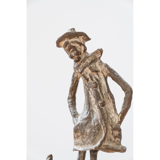 Image 1 of Statue en bronze vintage avec chien par Sella Casia, 1970