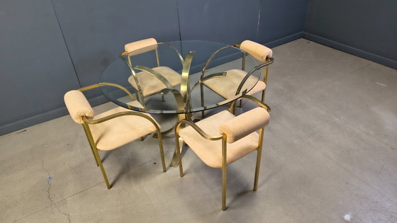 Image 1 of Vintage brass dining set by Belgochrom, 1970s
