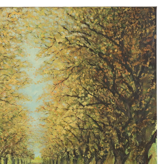 Image 1 of Groot Vintage Schilderij Bomen