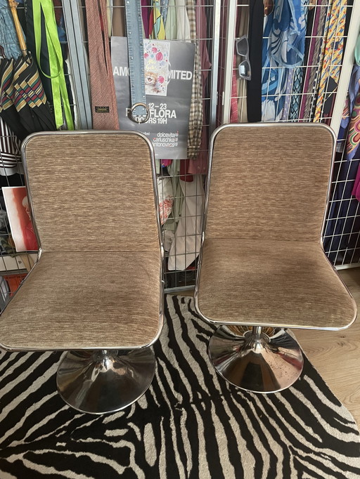 Sedia girevole Tulip Chrome Space Age Mid Century Tacke Vintage