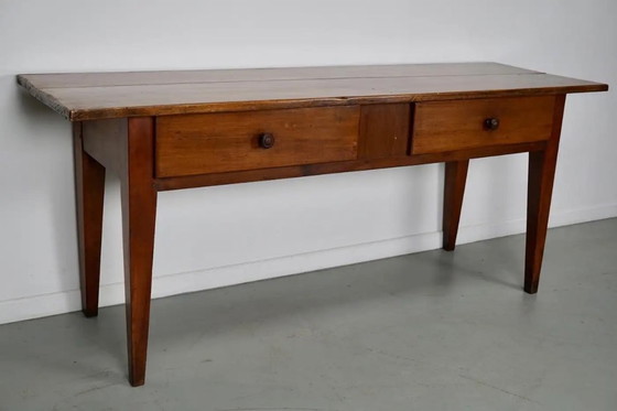 Image 1 of Antiker französischer Beistelltisch im Landhausstil aus Obstbaumholz, 19. Jahrhundert