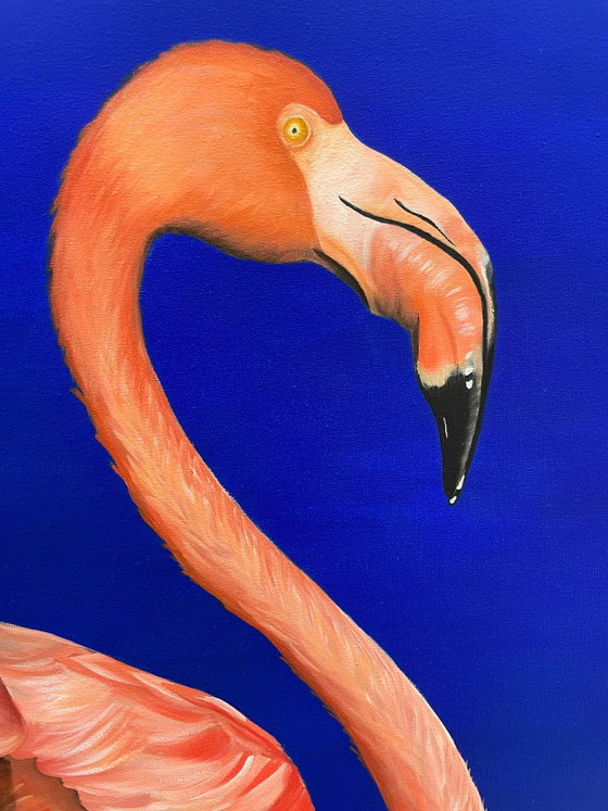 Flamingo Dipinto a olio su tela 50x120 cm – Dipinti e disegni (photo 2 of 6)
