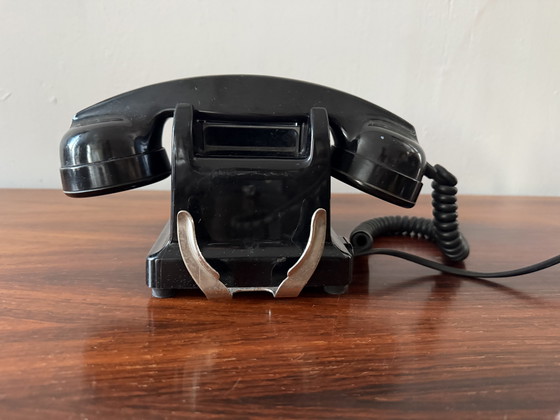 Image 1 of Teléfono PTT francés de 1961 – Diseño industrial de baquelita con timbre externo