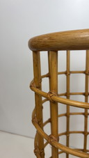 Vintage umbrella stand bamboo rattan basket design Franco Albini
