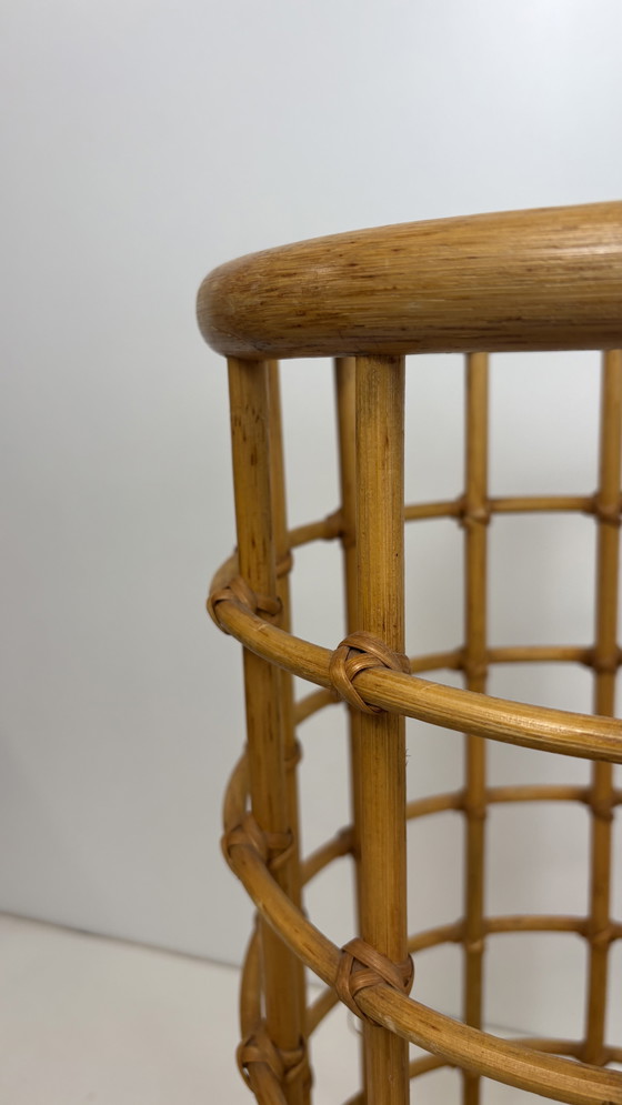 Image 1 of Vintage paraplubak bamboe rotan mand design Franco Albini