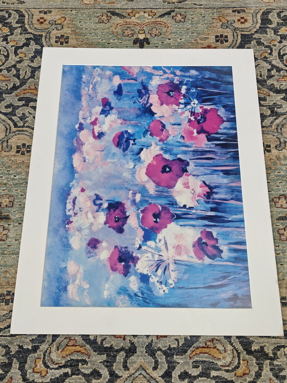 Image 1 of Ingelijst opdruk veldbloemen klaprozen 61x81cm