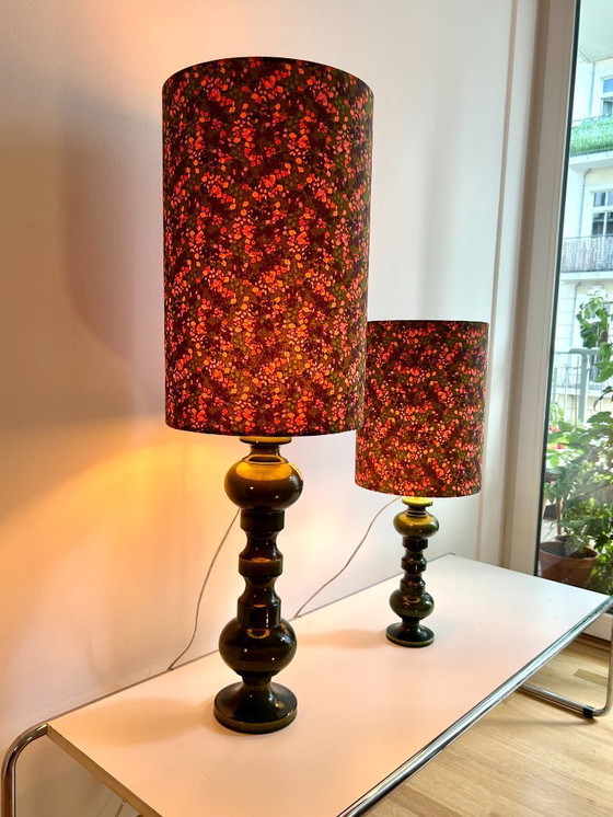 Image 1 of Set di 2 lampade a pagoda Wächtersbach - anni '60 con paralume moderno