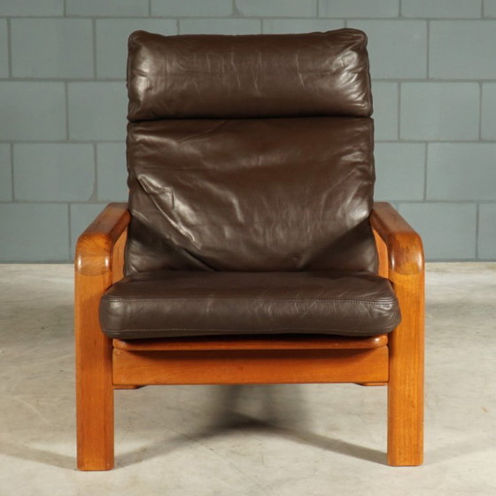 Set vintage Deense fauteuils – L. Olsen & Son – teakhout – jaren 60 – Leather, Wood (photo 9 of 12)