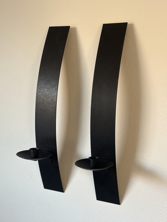 Image 1 of Candelabros de pared - Metal - Negro