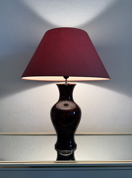 Charolles tortoiseshell earthenware lamp from the '80s