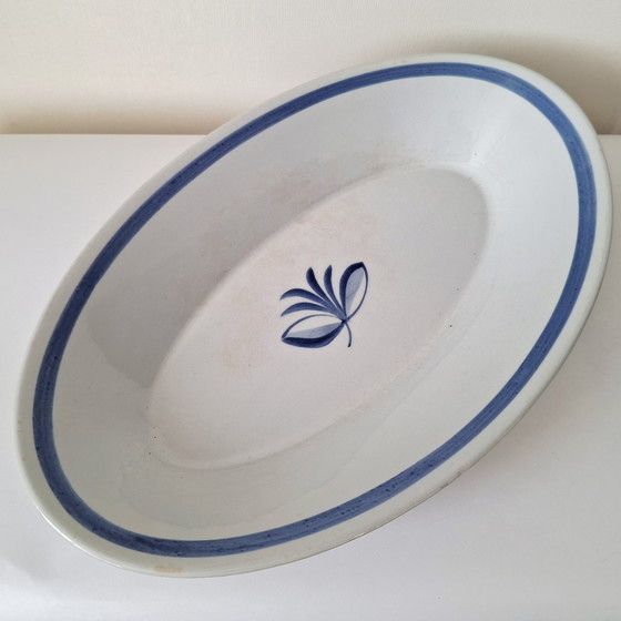 Image 1 of Upsala-Ekeby Oval Serving Dish 'Blätt Band' | Vintage Scandinavian Design | 1960s