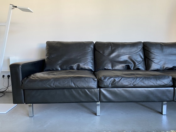 Image 1 of COR leather sofa, 3-seater, black