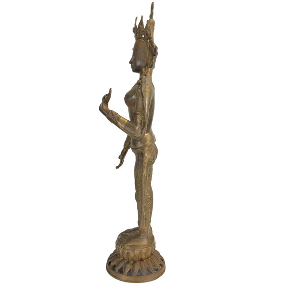Monumental Tara Verde (Syama Tara) de bronce dorado al fuego – Nepal – Siglo XIX – 78 cm – Esculturas, Bronze (photo 7 of 11)