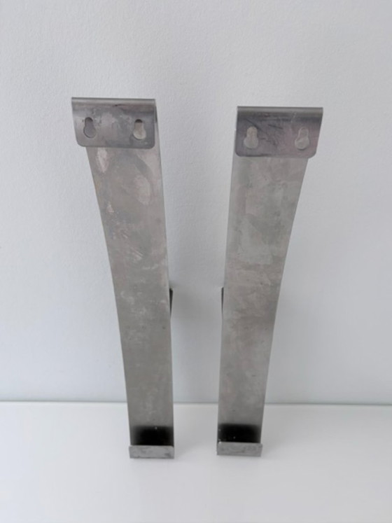 Set aus 2 Edelstahl Design Wandkerzenhaltern 39,5 cm – Rostfreier Stahl (photo 10 of 13)