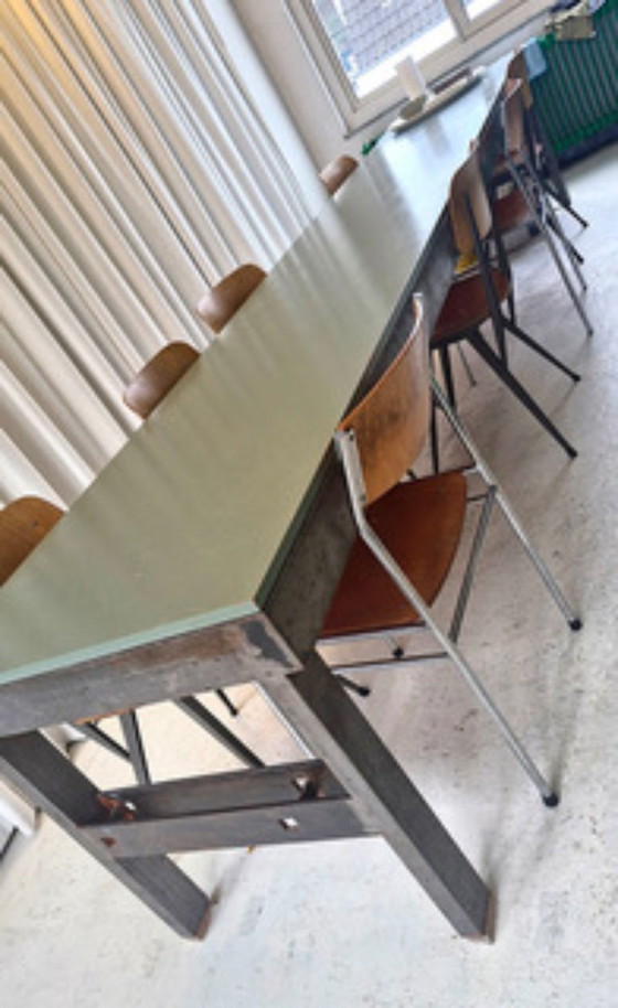 Image 1 of steel industrial table, 395 cm (pick-up only)