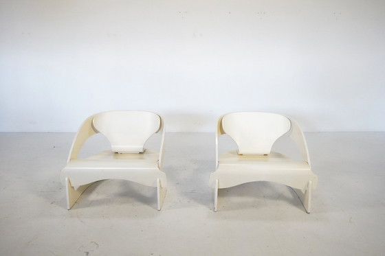 Image 1 of Pair of Model 4801 Lounge Chairs by Joe Colombo for Kartell, Italy 1960s