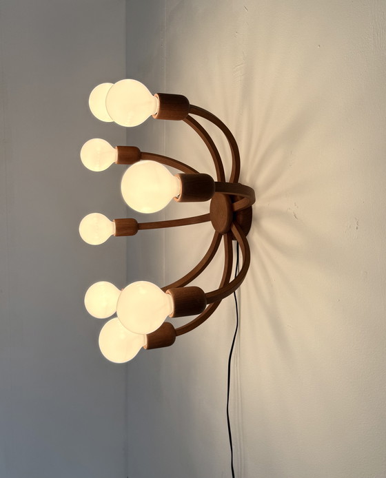 Image 1 of Lampada da parete/soffitto in teak vintage, Domus anni '70