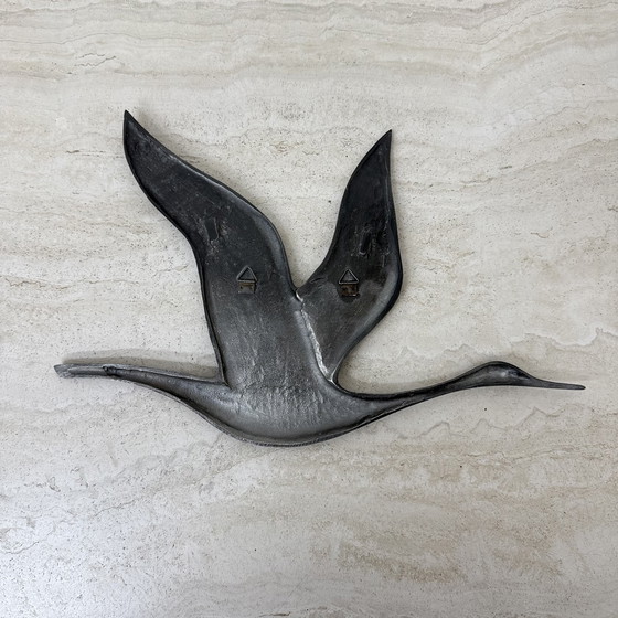 Image 1 of Mid Century Design tinnen wandvogel, 1970